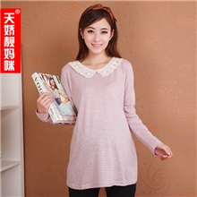 天娇靓妈咪孕妇装春秋新款韩版纯棉长袖条纹孕妇T恤打底衫批发