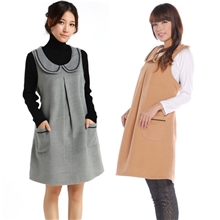 孕妇连衣裙羊毛昵料冬装孕妇裙韩版新款时尚秋装孕妇装