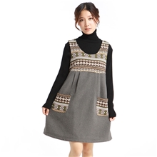 羊毛昵子孕妇裙精品2013新款时尚大码连衣裙孕妇装秋冬装