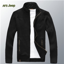 批发afsjeep毛衣正品男士开衫立领针织衫男长袖线衣加厚外套男装