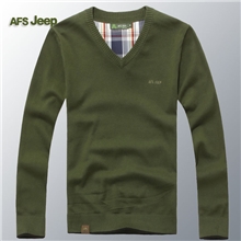 13秋AFSJEEP毛衣男韩版针织衫时尚潮v领线衣男式吉普线衫毛衣男