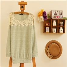 外贸女装日单INGNI森女小清新圆领蝙蝠袖大码套头女士针织衫