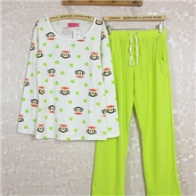 普宁厂家批发大嘴巴猴子女士睡衣PINK纯棉秋冬季女式长袖家居服