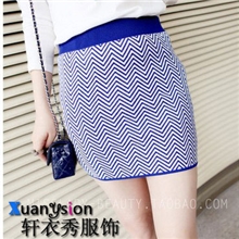 2013秋装新款韩版女装高腰百搭针织波纹半身裙包臀裙女装批发