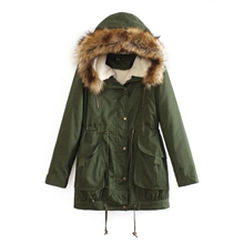 欧美风女装外套中长款棉服系带连帽羊羔绒低价棉衣脱卸棉风衣女