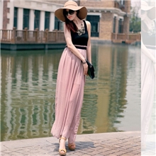 2013夏季女装新款欧美修身显瘦雪纺打底沙滩海边背心裙连衣裙长裙