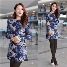 2013韩版秋冬新款正品女装修身裙子高档毛呢品牌长袖连衣裙B271