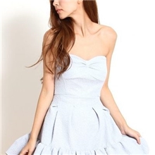 2013秋冬ViVi11月Snidel家浮雕压花裹胸吊带蓬蓬气质晚礼服连衣裙