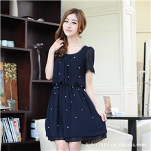 2013秋新款韩版女装时尚V领修身裙品牌雪纺裙正品雪纺连衣裙批发#