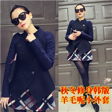 呛口小辣椒同款2月16日短款毛呢外套女秋冬修身韩版羊毛呢小外套
