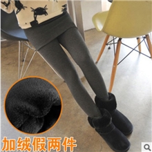 秋冬新品打底裤裙裤女加厚加绒显瘦韩版包臀假两件
