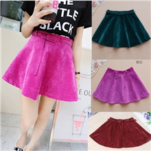 2013秋冬精品女装韩版灯芯绒超美大摆裙A字裙短裙半身裙送腰带