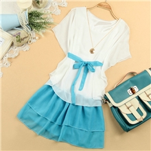 2013春夏季新款厂家女装批发韩版潮流短袖雪纺连衣裙子