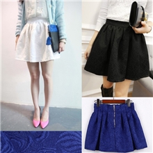 【伙拼】E空间女式印花韩版打底A字蕾丝蓬蓬裙高腰半身裙