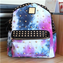 新款JTXS270日本原宿街头星空渐变宇宙撞色书包双肩背包生产厂家