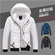 2013秋冬新款休闲保暖棉衣男士棉服短款修身连帽1606D419110