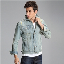 熙伦堡105韩版修身牛仔衣牛仔服牛仔夹克牛仔外套男黑