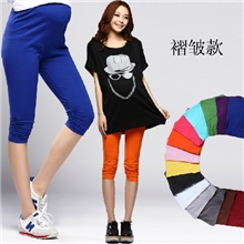 YZY~N044孕妇装2011新款春季孕妇裤抓皱七分打底裤（特价）