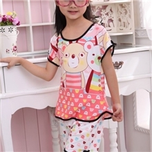 (佰兰香睡衣厂)2013年夏季新款牛奶丝童装睡衣短裤短袖