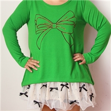 大码女装免费代发代理提供数据包蝴蝶结中款连衣裙荷叶边长袖