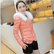 2013新款冬装荷叶边糖果彩色短款羽绒棉服修身女士棉衣