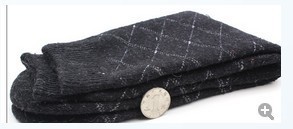 厂家直销供应成人袜子兔羊毛袜子格子拼色中筒商务兔羊毛男袜