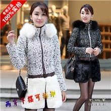 伙拼韩版棉衣女装两穿女士棉服两穿带帽中长款女装女士棉服