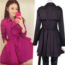 2013秋冬款欧美女装高腰蓬蓬裙大衣玫紫色正品风衣外套现货9171