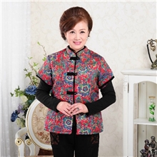 2013中老年女装秋冬款短袖中式民族服饰中年妈妈立领唐装棉衣