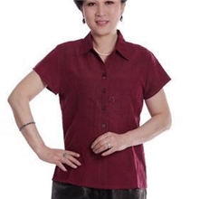 新款特价百分百真丝龟纹香云纱夏款女休闲上衣衬衫领8606多色