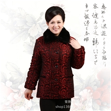 中老年女装冬季棉服老年人保暖加绒加大版套定型花奶奶装棉衣