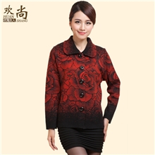 中老年毛衣批发女式加厚羊绒衫开衫外套濮院羊毛衫女装厂家直销