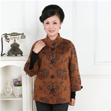 名旺双鹿厂家供应富贵花开高档中老年羊毛衫开衫针织衫外套