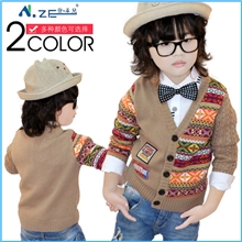 外贸童装毛衣批发2013新款秋冬童装纯棉不起球开衫男童毛衣