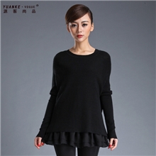 源客尚品2013冬甜美森女毛衣套头圆领两件套