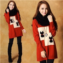 厂家直销2013时尚秋冬款女式宽松毛衣韩版中长款针织打底衫批发