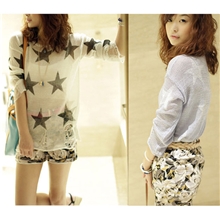 爆款欧美wildfox呛口小辣椒星星五角星破洞撕毁针织衫/毛衣305