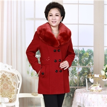 中老年女装毛呢外套中老年长款气质呢大衣加厚大码中年女大衣
