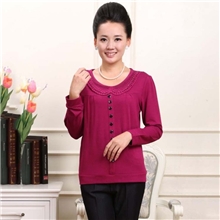 中老年秋装女装时尚圆领妈妈装秋装长袖针织衫厂家批发