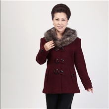 秋冬新款中老年女装妈妈装长款外套毛呢大衣装批发