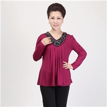 厂家直销常熟批发2013中老年女装秋装大码女装长袖T恤妈妈装