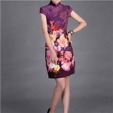 批发供应正品夏装新款冰竹改良时尚复古日常短款唐装旗袍裙H-01