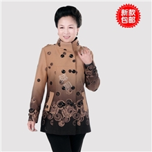 【一件代发】中老年女装秋装妈妈装时尚羊毛呢子风衣女装外套