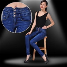 【伙拼】小魔妖棉弹牛仔裤高腰修身小脚铅笔裤