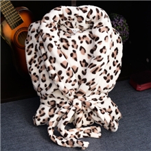 2013秋冬款加厚睡袍性感豹纹开衫保暖睡衣欧美家居服厂家批发