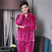 冬季睡衣批发靓舒帛加厚法兰绒夹棉女士睡衣家居服套装厂家直销
