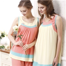 绿妍家居服莫代尔套装睡衣6114春夏季女士无袖居家服10套可混批