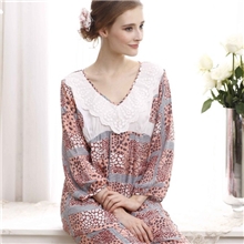 厂家直销春夏季梭织睡衣2120女士家居服绿妍套装睡衣10套起混批