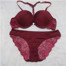批发供应淘宝爆款欧美外贸维多利亚的秘密蕾丝聚拢前扣文胸套装