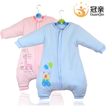 婴儿睡袋秋冬款加厚纯棉儿童分腿式睡袋宝宝防踢被新生儿用品